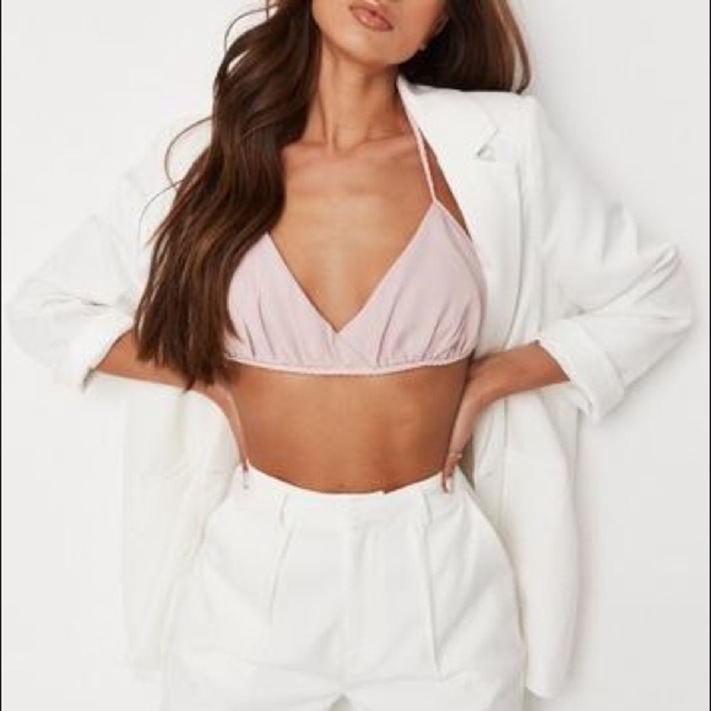 Braided tie wrap detail bralette ( PINK ) - Picture 3 of 4